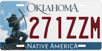 OK license plate 271ZZM