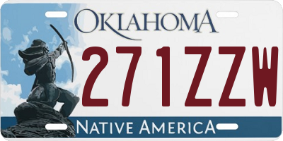 OK license plate 271ZZW