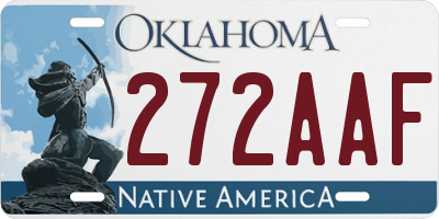 OK license plate 272AAF
