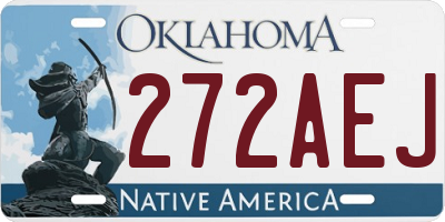 OK license plate 272AEJ
