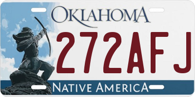 OK license plate 272AFJ