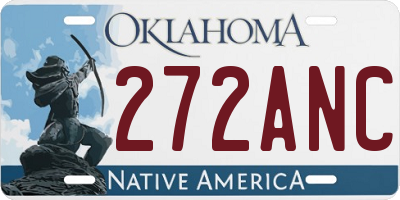 OK license plate 272ANC