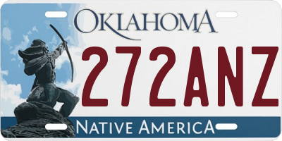 OK license plate 272ANZ