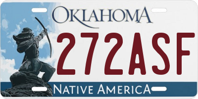OK license plate 272ASF