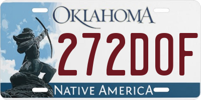 OK license plate 272DOF