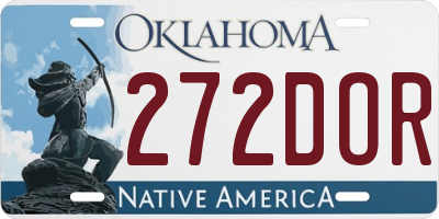 OK license plate 272DOR
