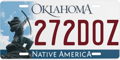OK license plate 272DOZ