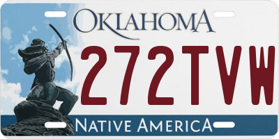 OK license plate 272TVW