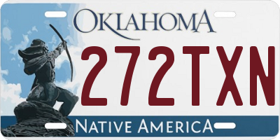 OK license plate 272TXN
