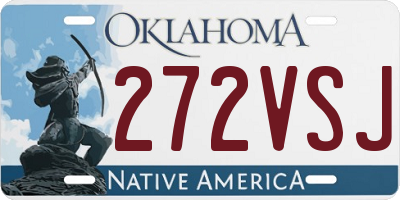 OK license plate 272VSJ
