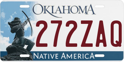 OK license plate 272ZAQ