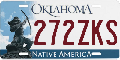 OK license plate 272ZKS