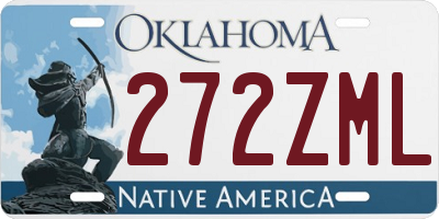 OK license plate 272ZML