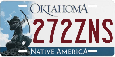 OK license plate 272ZNS