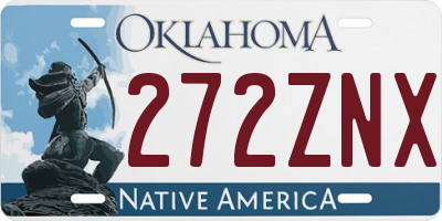 OK license plate 272ZNX