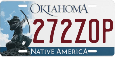 OK license plate 272ZOP