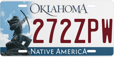 OK license plate 272ZPW