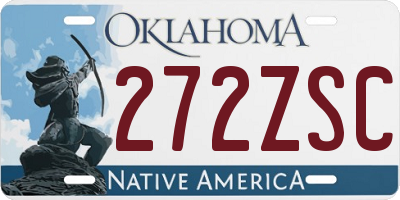 OK license plate 272ZSC