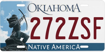 OK license plate 272ZSF