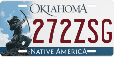 OK license plate 272ZSG