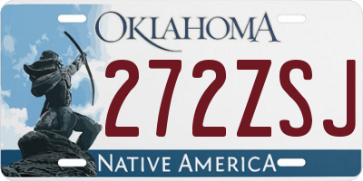 OK license plate 272ZSJ