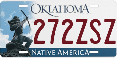 OK license plate 272ZSZ