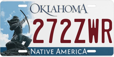 OK license plate 272ZWR