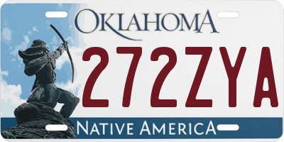 OK license plate 272ZYA