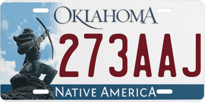 OK license plate 273AAJ