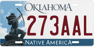 OK license plate 273AAL