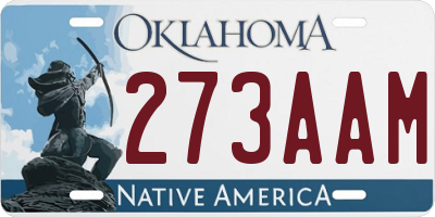 OK license plate 273AAM