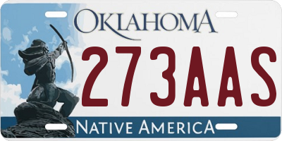 OK license plate 273AAS