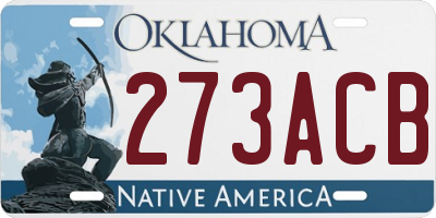 OK license plate 273ACB