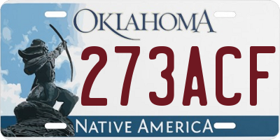 OK license plate 273ACF