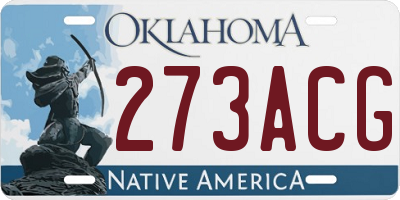 OK license plate 273ACG
