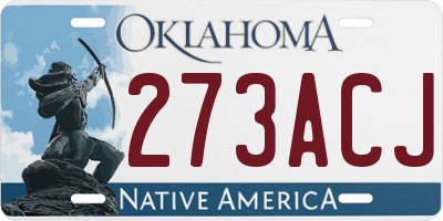 OK license plate 273ACJ