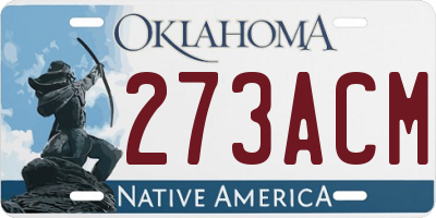 OK license plate 273ACM