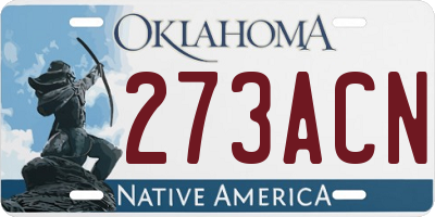OK license plate 273ACN