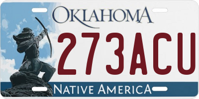 OK license plate 273ACU