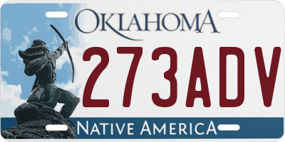 OK license plate 273ADV