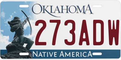 OK license plate 273ADW