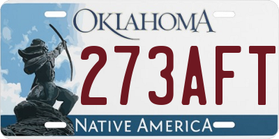 OK license plate 273AFT