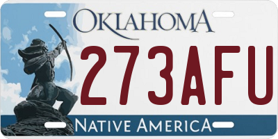OK license plate 273AFU