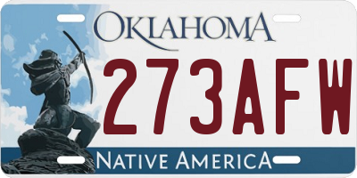 OK license plate 273AFW