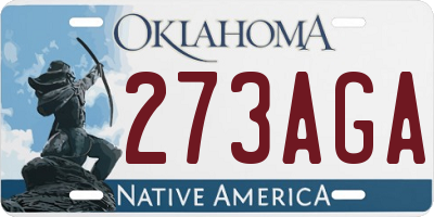 OK license plate 273AGA