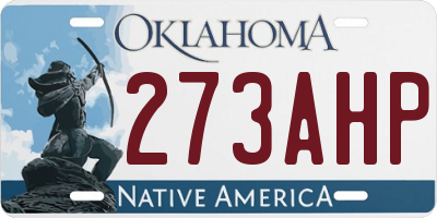 OK license plate 273AHP
