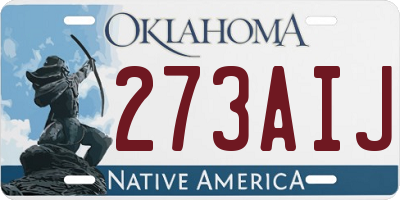 OK license plate 273AIJ
