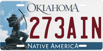 OK license plate 273AIN