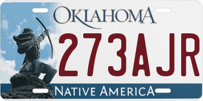 OK license plate 273AJR