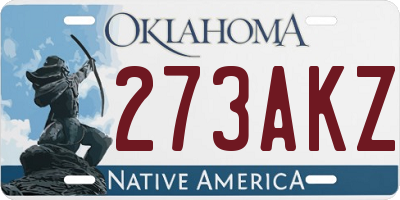 OK license plate 273AKZ